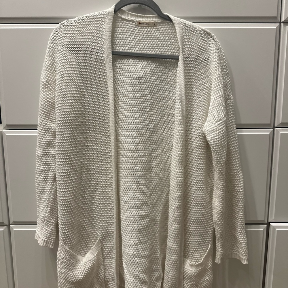 Marine Layer Women's Textured Cream Cardigan